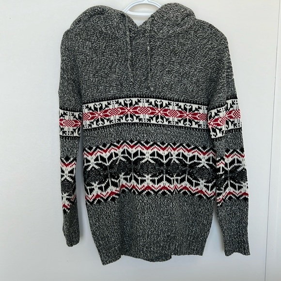 Winter Style Knit Sweater with Sherpa Lined Hood Small - Picture 1 of 3